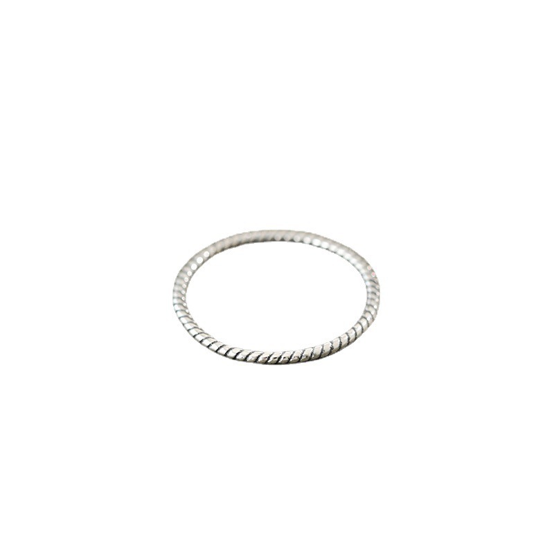 French Retro S925 Sterling Silver Twisted Ring For Women_voghion.com