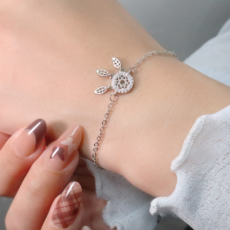 Dream Catcher Flash Diamond Tassel Feather Bracelet Women's Simple Student Mori Niche Design Sense Bracelet Student Girlfriend