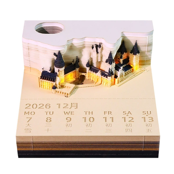 Lightweight castle, desk calendar, 2026 years