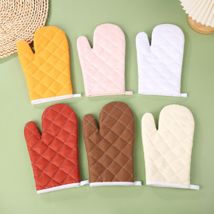 Microwave Oven Anti-Scalding Gloves Oven Insulation Gloves Thickeneded Anti-Slip Gloves Kitchen High Temperature Insulation Gloves