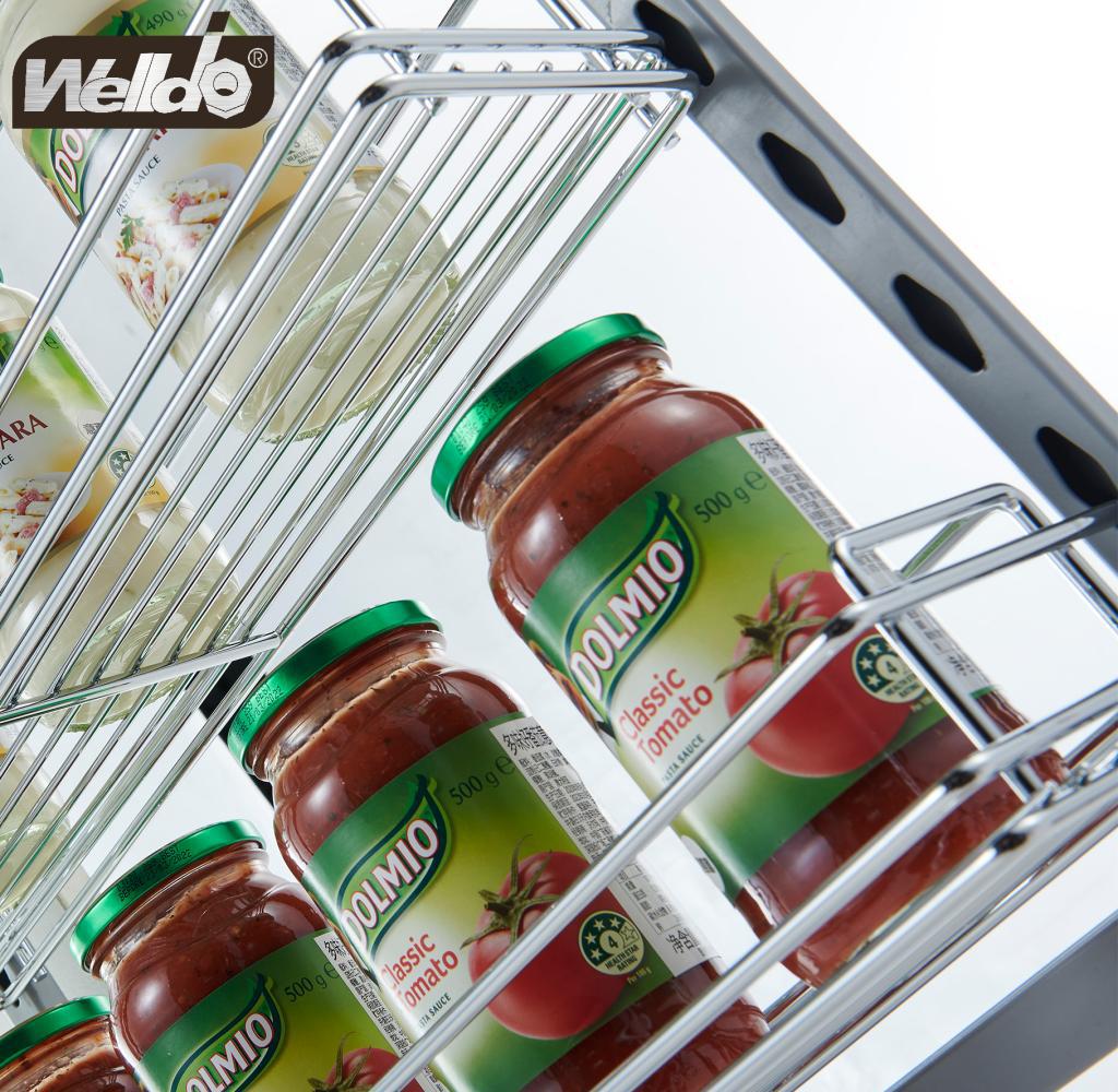 Welldo纬东 厨房地柜三层侧式拉篮橱柜抽屉式三层侧式收纳拉篮