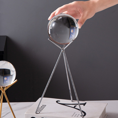 Crystal ball base bracket round ball ornament bracket household modern simple crystal iron art triangle bracket
