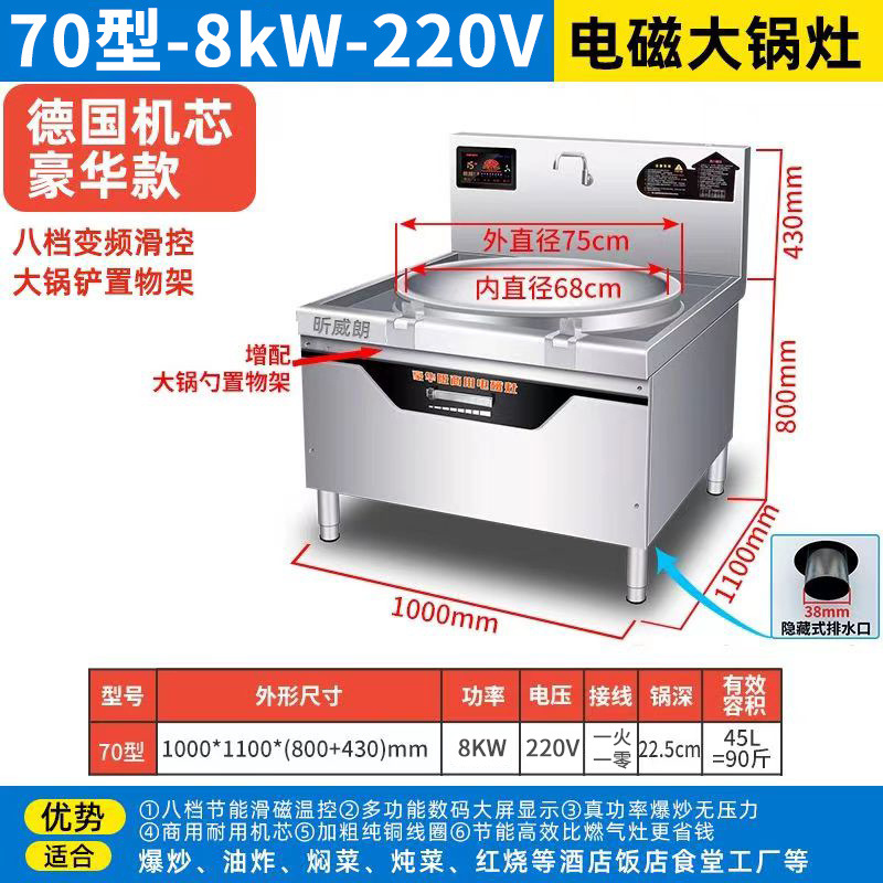 Escuela de comercio fábrica comedor gran sopa de salsa de alta potencia salsa de salsa de salsa de carne de res y cordero cocina cocina estufa electromagnética