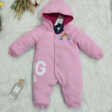 婴儿夹棉衣服连体衣冬装女宝宝公主秋冬满月新生初生保暖外出抱衣