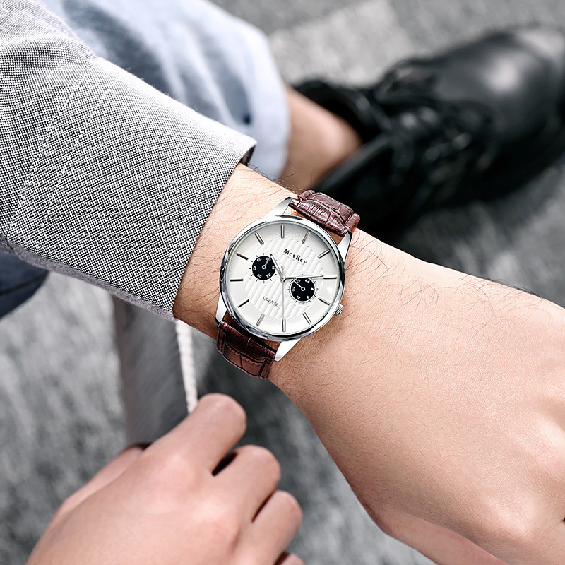 Quartz stéréoscopique mode noir et blanc Panda double œil montre d'affaires pour hommes Pa_voghion.com