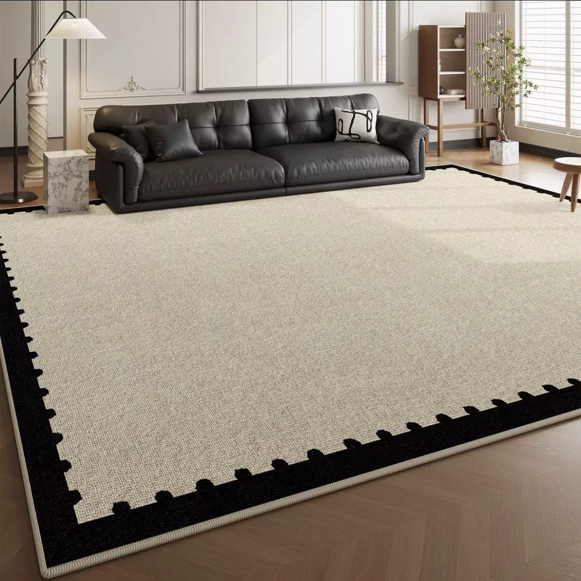 Ковер для гостиной 2024, новый стиль, не требующий мытья, протираемый французский диван, напольный коврик, античный стиль, водонепроницаемый и противообрастающий, утолщенное одеяло для журнального столика