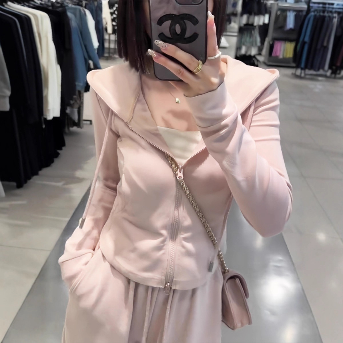 Plus Size Spring and Autumn Fashionable and High-End Slimming Two-Piece Women's Hooded Sweatshirt Casual Sports Suit Slightly Fat