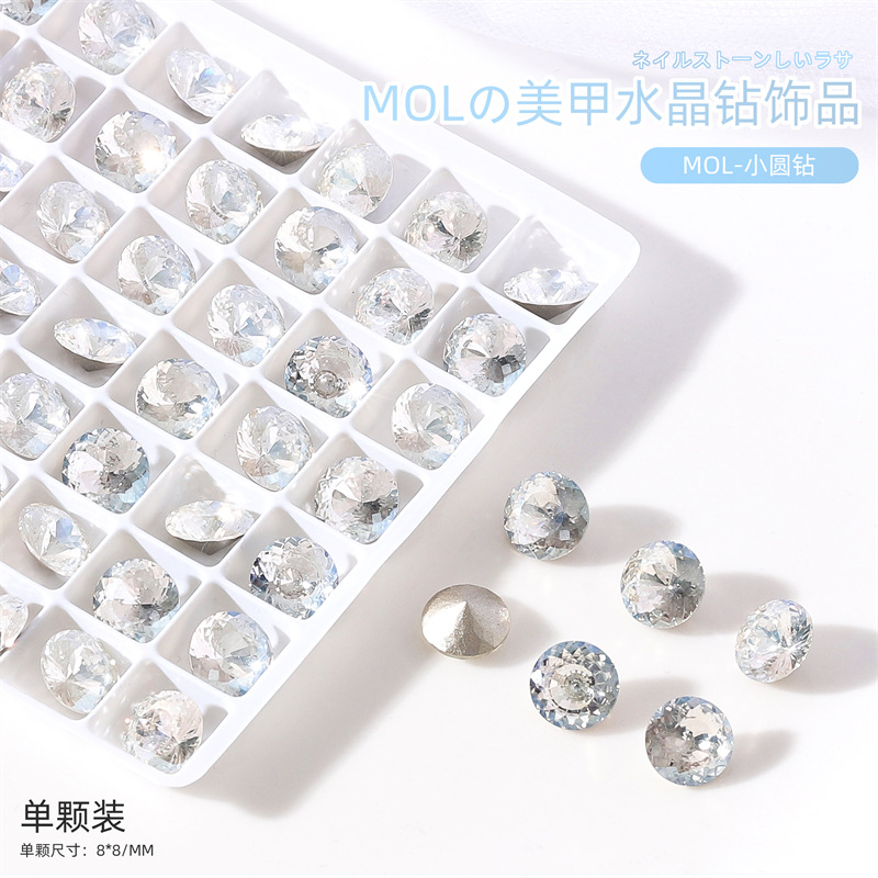 Internet celebridad nueva manicura K9 diamante MOL luz de la luna color mágico de forma especial en punta de diamante mariposa gota de agua corazón torcido clavo de cristal diamante