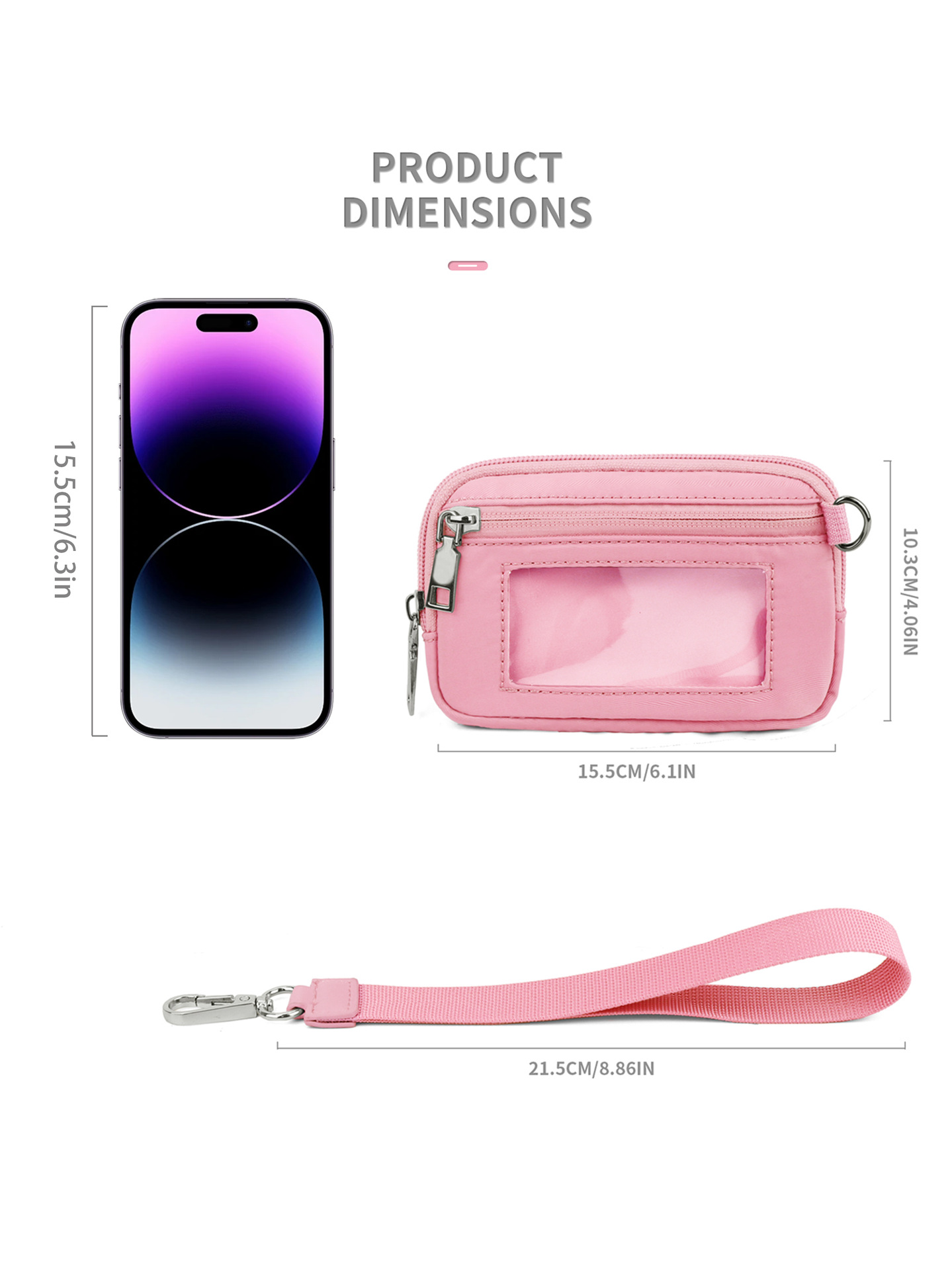 82g Weight Polyester Lining Material Zipper Closure Type Coin Purse Bags Type 1 Piece Quantity Daily Occasion Nylon Material Solid Color Pattern All Seasons Season Unisex Gender Simple Style Style Semicircle Shape Pink + White Black Black Gray Nylon Solid Color Semicircle Clutches 8