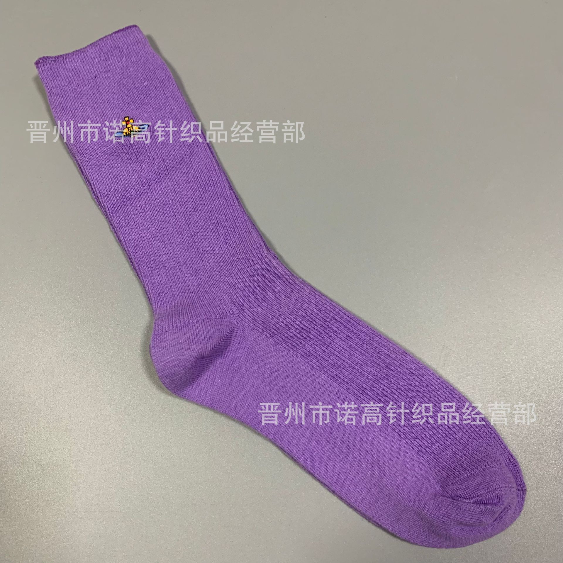 Calcetines japonesas bordadas Saturno rodilla sobre rodilla calcetines sólidas escolares de doble aguja peinadas calcetines de algodón