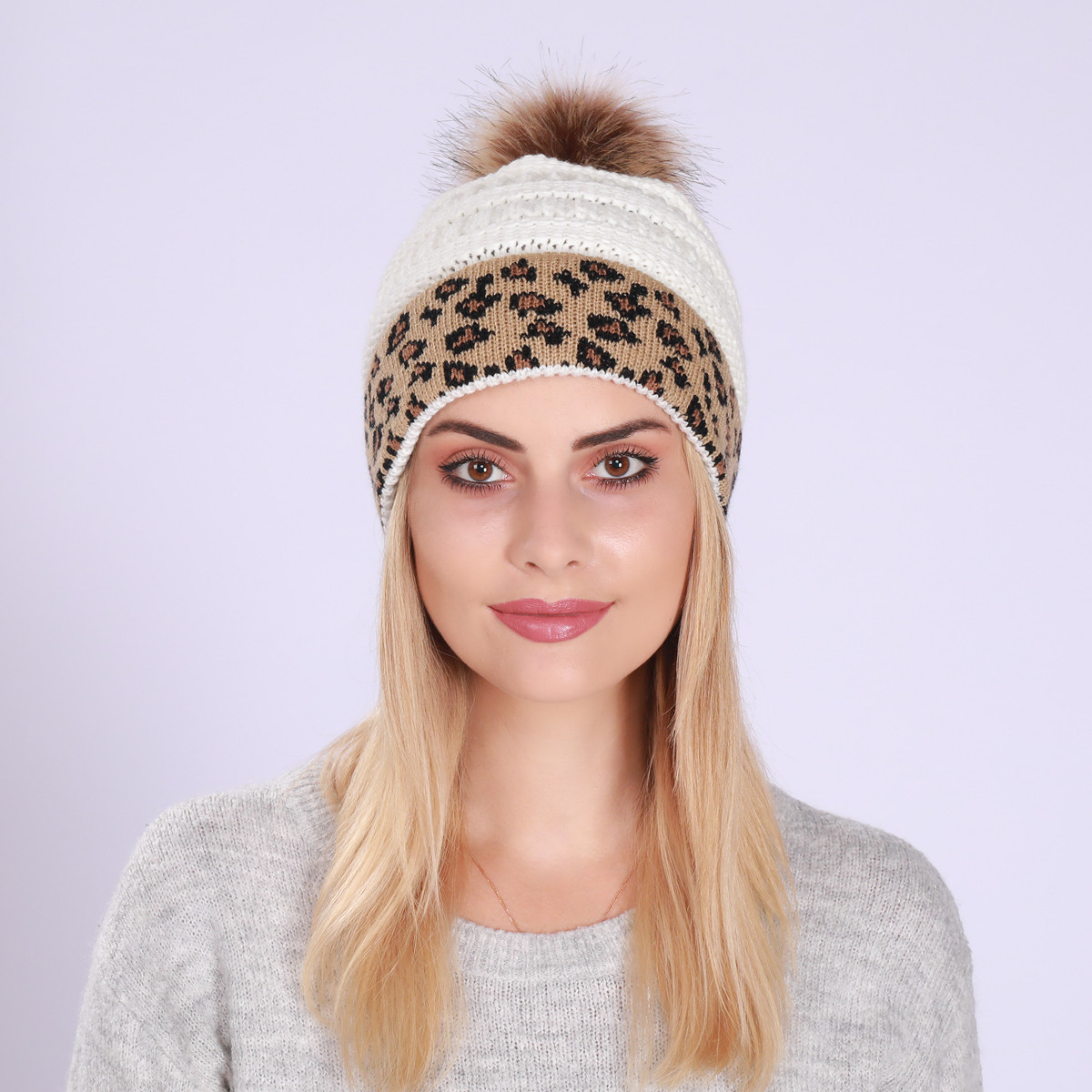 Mujeres Moda Leopardo Pompones Prensado Gorro De Lana display picture 24