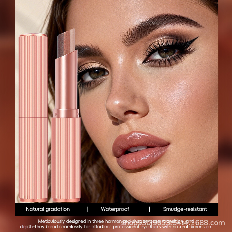 Cross-Border Hot-Selling Product Exclusively for A.M.G. Three-Color Eyeshadow Stick, Matte Soft Mist, Long-Lasting Color, Non-Fading Makeup Wholesale