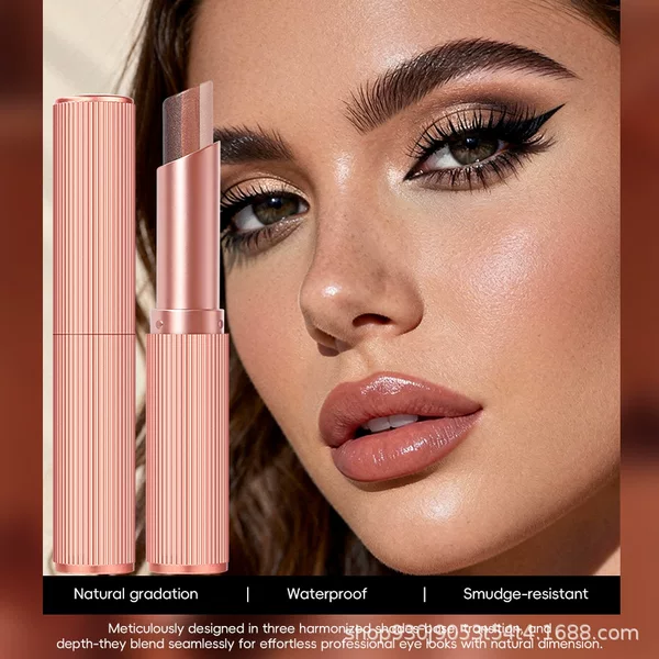 Cross-Border Hot-Selling Product Exclusively for A.M.G. Three-Color Eyeshadow Stick, Matte Soft Mist, Long-Lasting Color, Non-Fading Makeup Wholesale