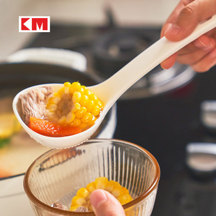 KM 1097 high temperature resistant soup spoon short handle plastic household spoon porridge spoon porridge big ladle does not hurt the pot Japanese spoon