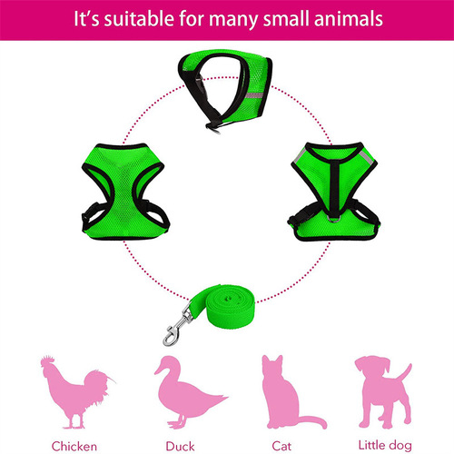 Pet goose, duck, chicken harness leash, adjustable chicken harness, comfortable and breathable elastic belt for pets