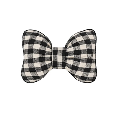 Fashion Goddess Car Pillow — Headrest - plaid-bow-headrest-black