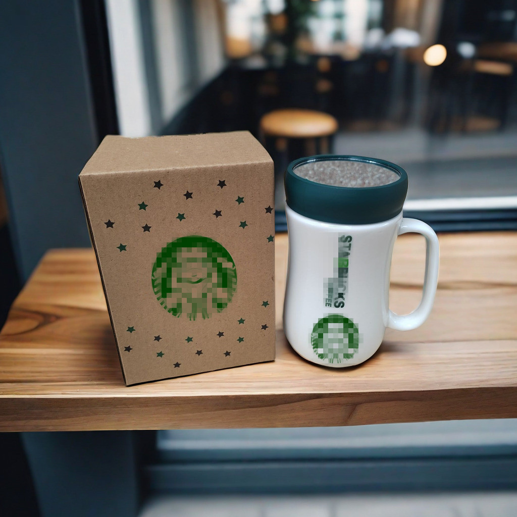 Taza de agua impresa, café de tierra, regalo al por mayor, taza de gran valor con tapa, taza de espejo, Xingba, cerámica de empuje de drenaje