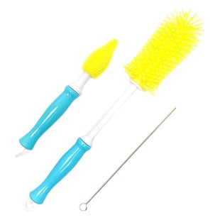 Spot Wholesale Silicone Bottle Brush 360 Degrees No Dead Angle Cleaning Long Handle Insulated Water Cup Baby Bottle Nipple Brush