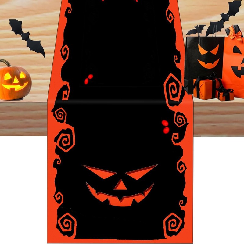 国境を越えたアマゾンの新型ハロウィーンテーブル旗頭蓋カボチャ祭り家庭装飾テーブルクロステーブルクロス茶何布|undefined