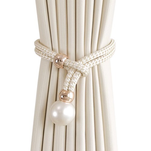 Cross-border wholesale no-punch curtain tie-down cord sliding pearl tie-down cord curtain clip accessories wholesale