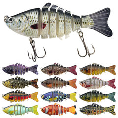 Manufacturer wholesale Luya hard bait multi-section fish simulation bait 10cm/15g plastic seven-section fishing bait multi-color