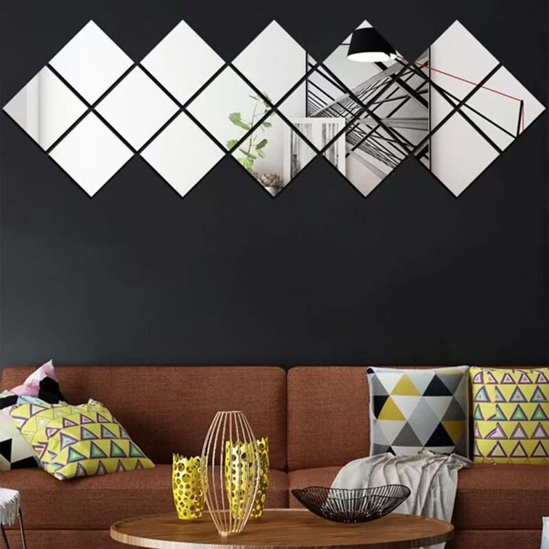 Acrylic Mirror Stereo Wall Stickers Living Room Bathroom Waterproof Wall Stickers Full Body Soft Mirror Living Room Self-adhesive Mirror Stickers