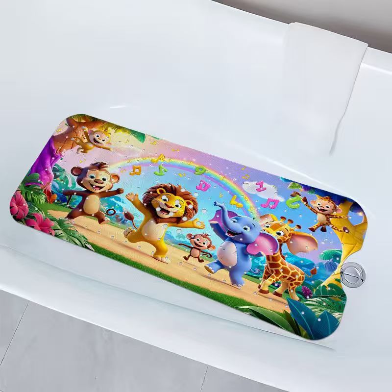 Alfombrilla antideslizante para baño con diseño de océano de dibujos animados para niños de Amazon, alfombrilla antideslizante para piscina, baño, alfombrilla antideslizante