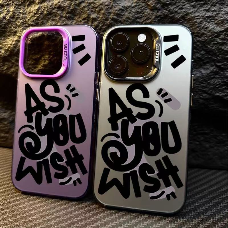 Nueva personalidad en inglés aplicable iPhone 16 funda para teléfono móvil Apple 15promax/14 anti-caída 13pro12 Europa y América