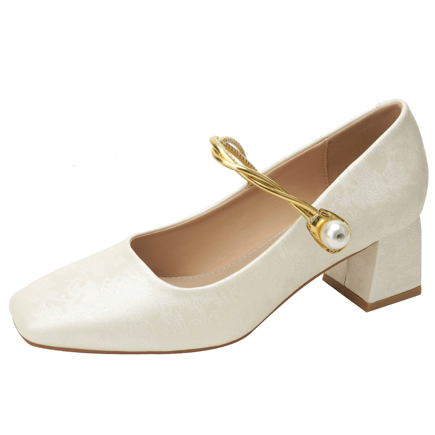 福星女 Spring white cheongsam, wedding shoes for bride