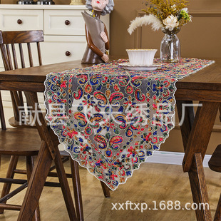 Vintage Color Embroidered Placemat Fabric Vase Mat Ethnic Style Light Luxury High-end European Style Lace Coaster Heat Insulation Mat