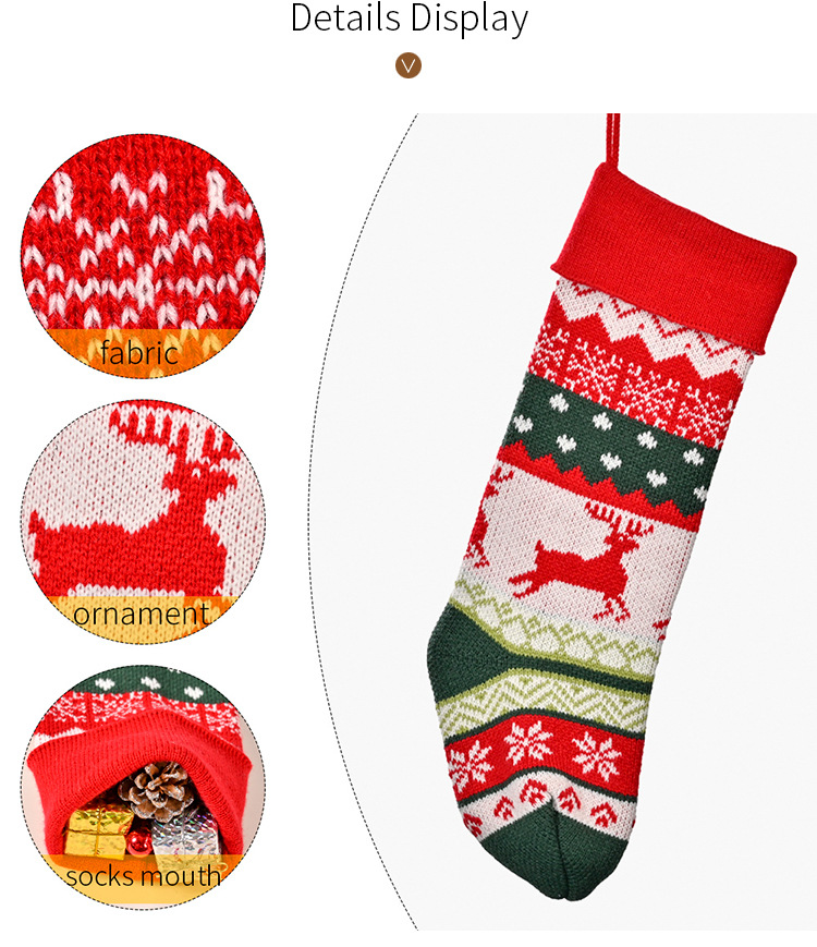 Wholesale Christmas Knitted Clashing Color Socks Decoration Nihaojewelry display picture 12