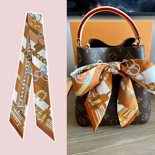 Stream-worthy ribbon-wrapped bag handles: chic silk ribbons, petite scarves, live-stream hairbands, Korean-style neckerchiefs—perfect as versatile gift souvenirs!