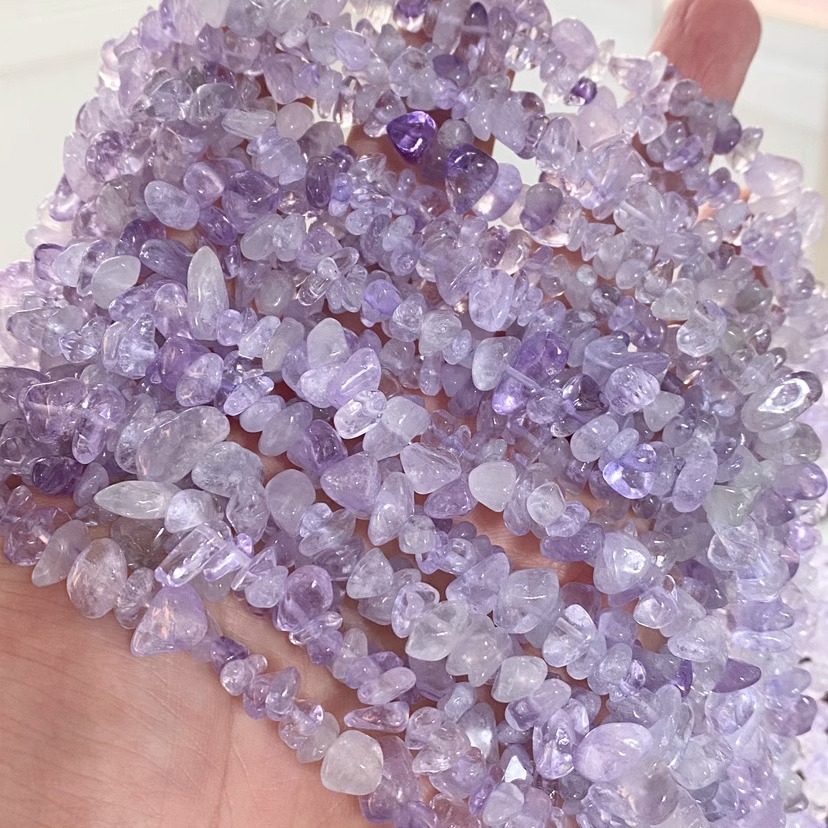 천연 라벤더 자갈 긴 끈 자갈 5-7mm 길이 약 85cm