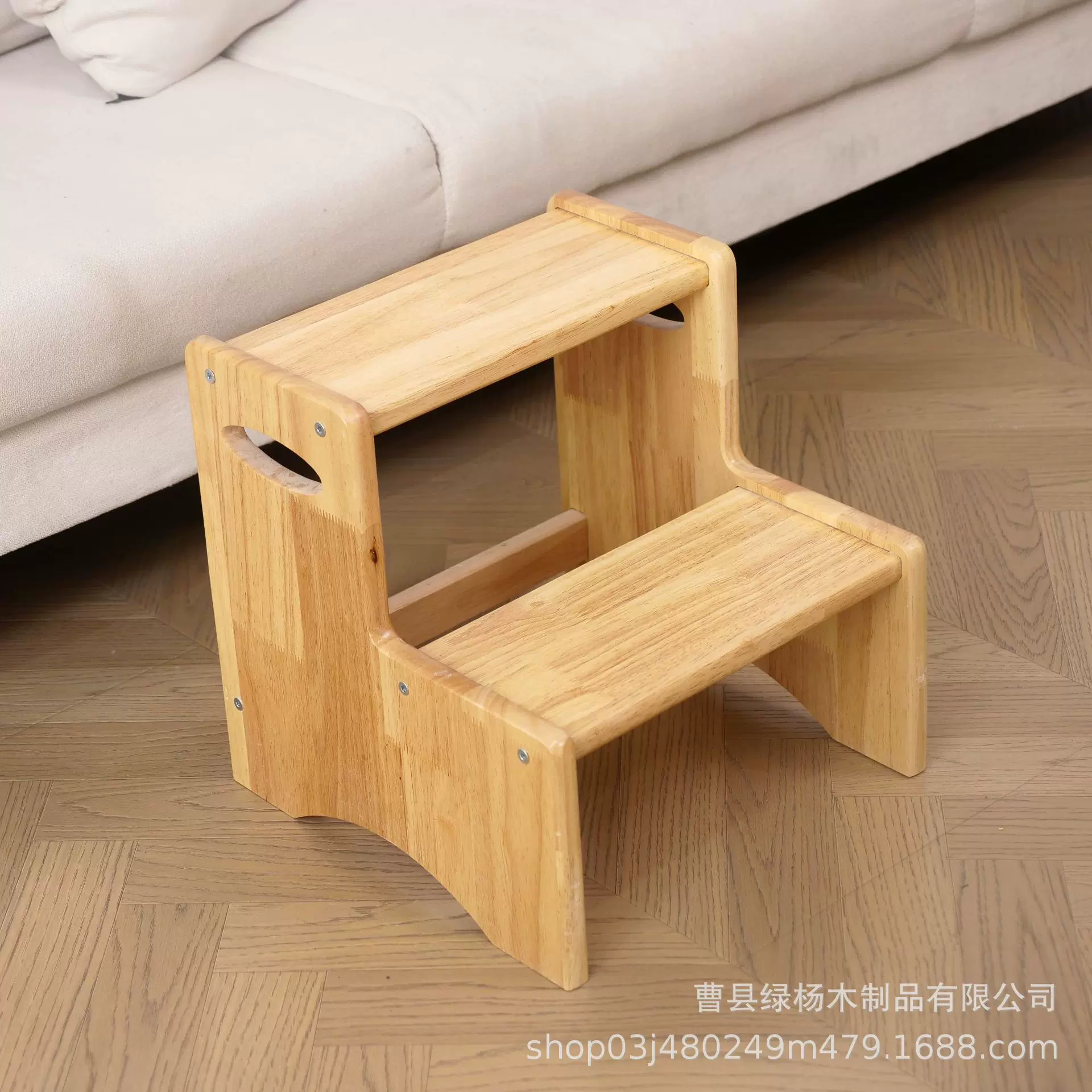 跨境实木儿童沙发脚踩凳双层木制阶梯凳浴室洗手台宝宝马桶增高凳
