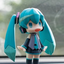 积木初音未来手办汽车美少女动漫可爱车载中控台摆件装饰车内饰品