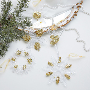 Christmas tree decorations Christmas acrylic golden edge snowflake creative elk five-pointed star snowflake window Christmas ornaments