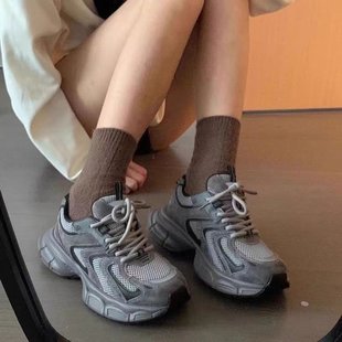 Thick-soled Grey Torre Shoes Women's Spring and Autumn New Niche Retro Instagram Student All-match Foot-showing Small Casual sneaker