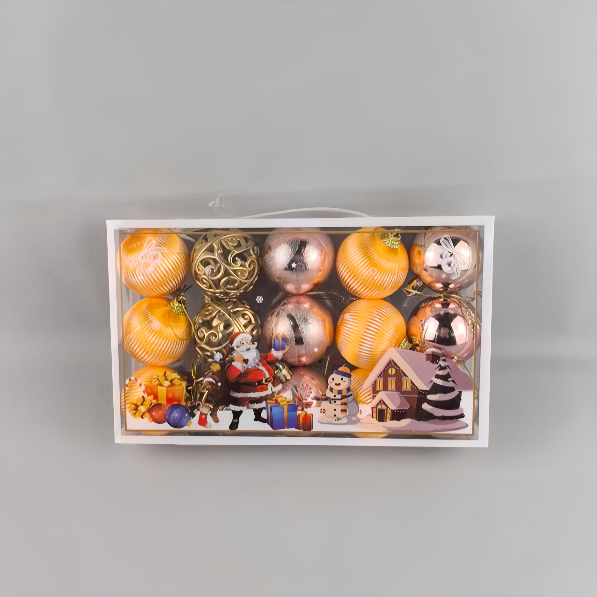 Nuevos Adornos navideños transfronterizos cuelgan bolas navideñas juego de bolas navideñas colgante de árboles de Navidad caja de regalo bolas navideñas q image 23