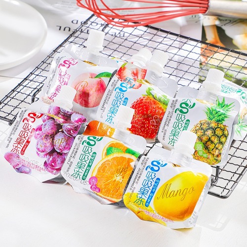 Box wholesale leisure social media snacks independent bagged 88g fruit pudding coconut fruit particles slurp jelly