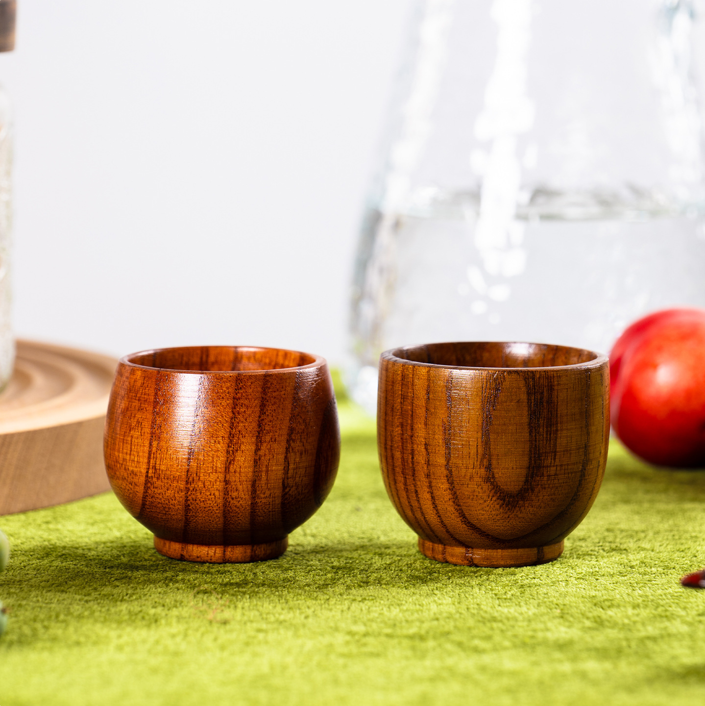 厂家定制 古典迷你小茶杯 环保实木杯子酸枣木小木杯定制