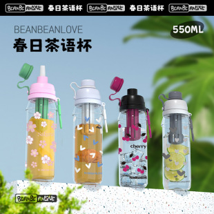 ������tritan 550ml���ܱ�ֱ�ˮ���ɐ��ݲ軨�������ֵˮ��