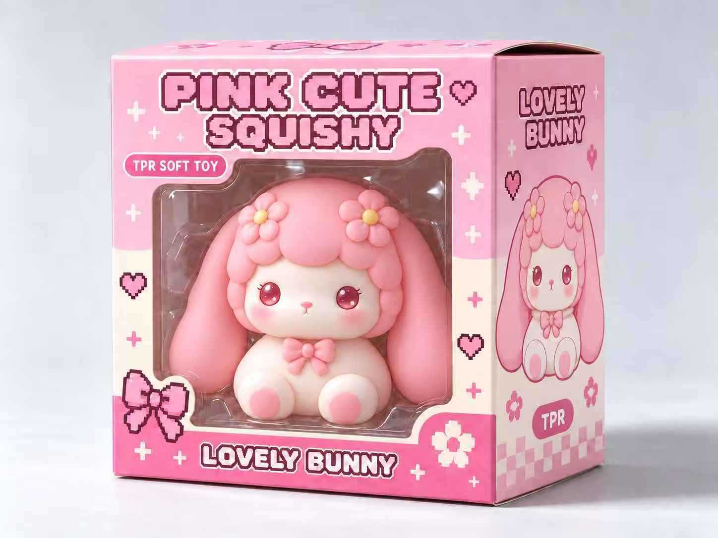 13cm pink lop-eared rabbit