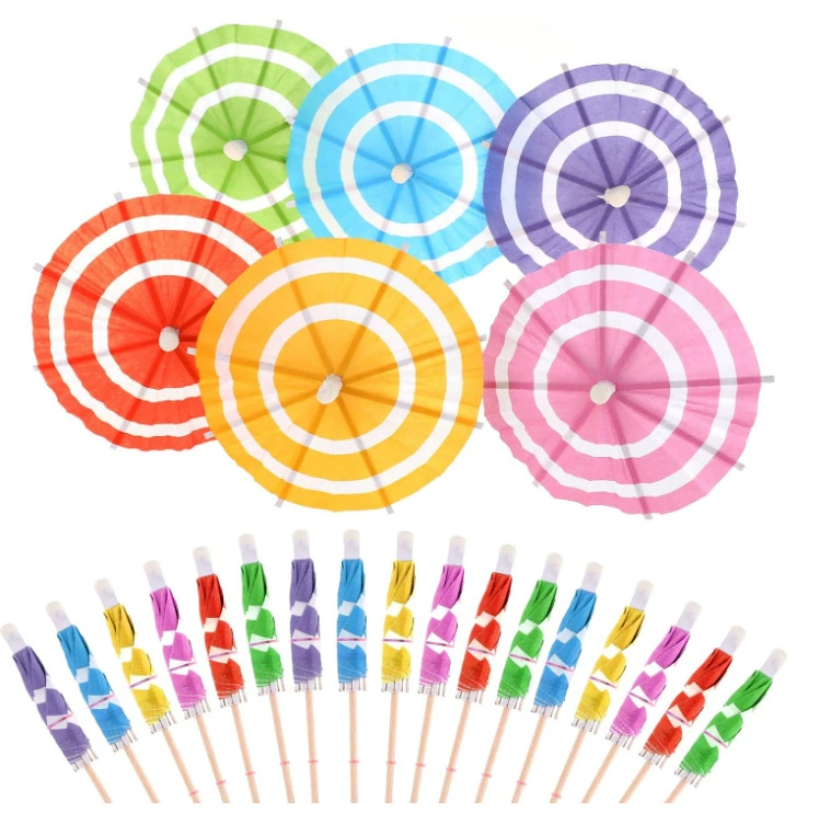 Трансграничное украшение для вечеринки Гавайская солома фруктовый зонтик знак 3D сотовый знак костюм флуоресцентный зонтик соломенный фламинго