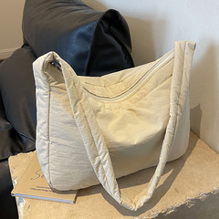 尼龍布包包女大容量2024新款百搭單肩斜挎包布包高級感通勤托特包