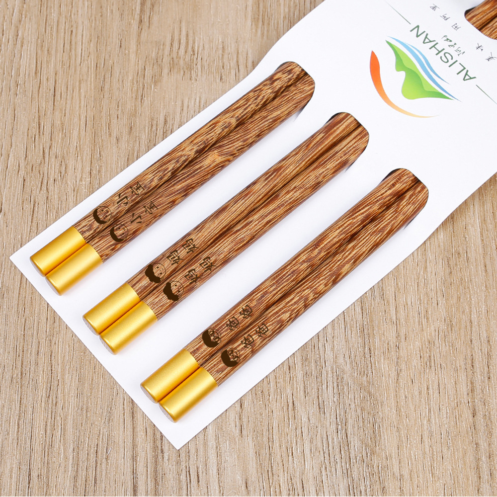 Palillos de madera de wengué de marea nacional al por mayor Palillos de cocina de madera maciza para el hogar Palillos para una persona Palillos sin pintura, sin cera, antideslizantes y no fáciles de mohos