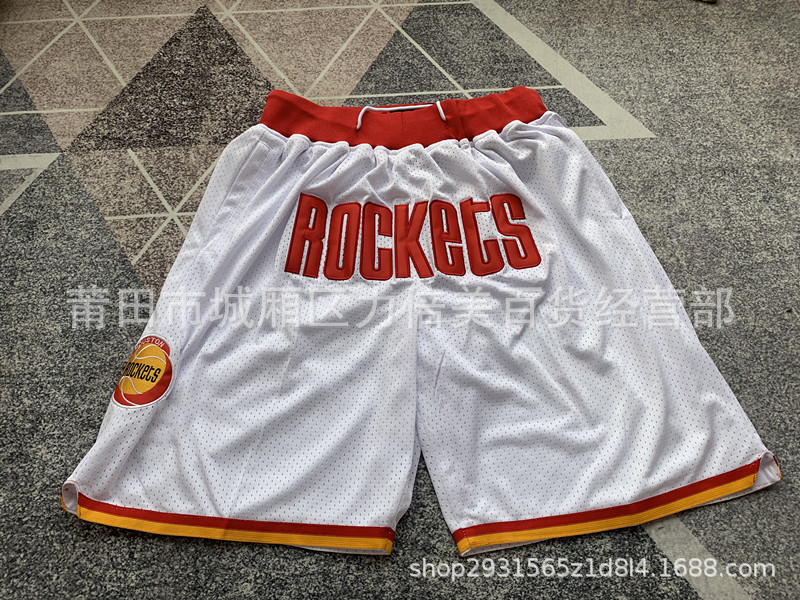 Comercio exterior pantalones de fútbol al por mayor Warriors Lakers 76 caliente Raptor mágico bolsillo bordado pantalones cortos pantalones de baloncesto NFL