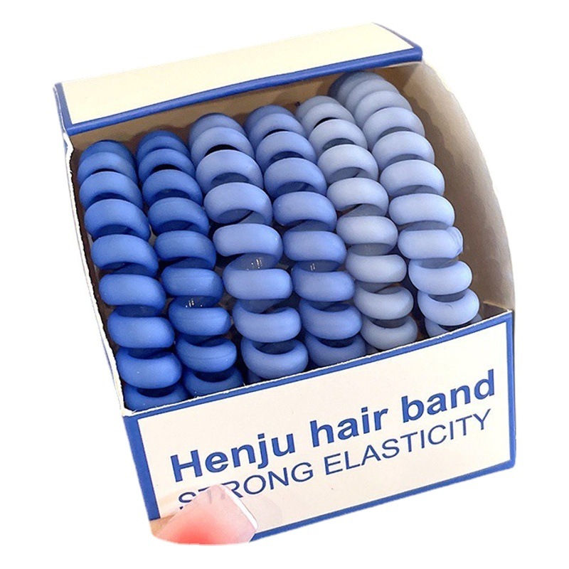 Banda de pelo cuerda de pelo al por mayor anillo de teléfono banda de pelo en caja cuerda de pelo sin costura Corea del Sur corbata de pelo simple cuerda de pelo cubierta de cuero grueso