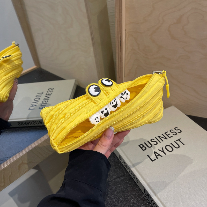 Creativo y divertido bolso con cremallera desmontable diseño de gran capacidad bolso de lápices moda lindo estilo ins comercio exterior