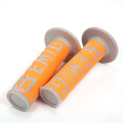 Handlebar Grips, Motorcycle Handle Cover - orange-gray