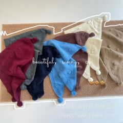 儿童秋季披肩叠穿针织韩系三角围巾毛线小坎肩围巾